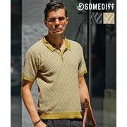 【2025年夏の新作】変わり編み サマーニット 半袖ポロ ポロシャツ／SOMEDIFF