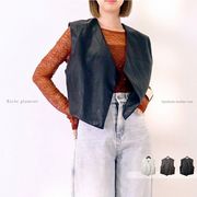 □　期間限定特価　□合成皮革　ジレ(32892)