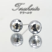 テラヘルツ ピアス ミラーカット 8mm 日本製 自社製 ステンレスピアス ことほぎ 天然石 パワーストーン