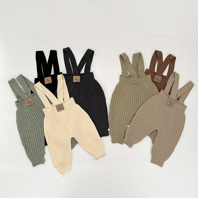2025秋※tlqf☆ニット素材 ベビー用サロペット 春秋兼用 男女兼用ロンパース