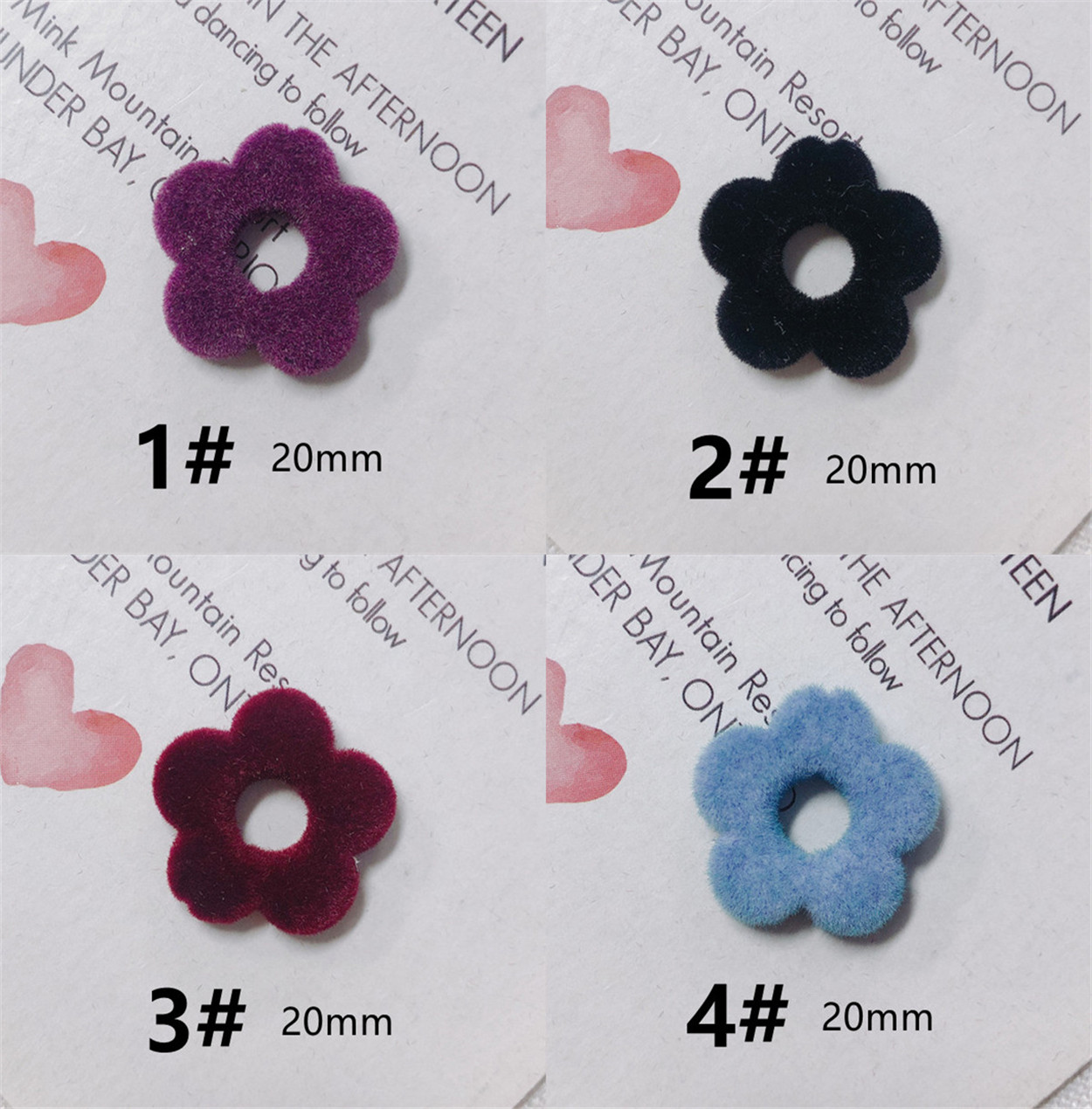 ハンドメイド 卸 アクセサリー製作 フロッキービーズ フラワー 5弁花