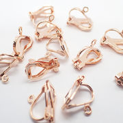 【ステンレス(316)特注品】カン付クリップイヤリングパーツ ピンクゴールド【19】約12mm