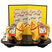 ★開運招福の干支★　縁起の良い置物【開運　金燿彩福午夫婦】