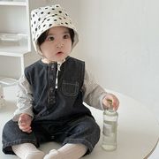 2025秋新作 韓国子供服 ベビー服  キッズ 男の子 長袖トップス+ サロペット 分けて販売66cm-100cm