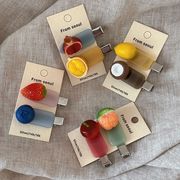 フルーツヘアピン　ヘアアクセサリー　レディース　デザイン　韓国風　髪飾り