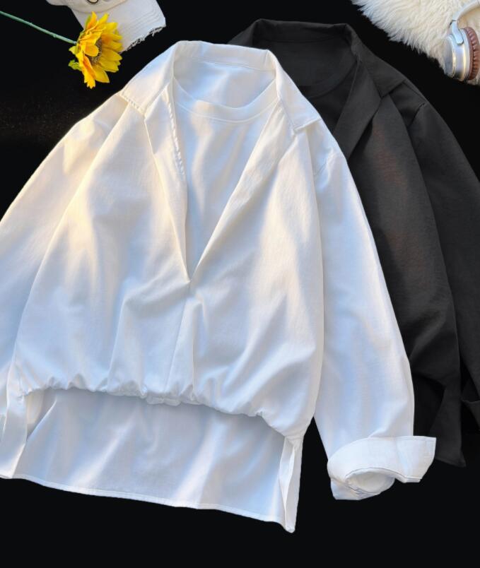 トップス シャツ 長袖  レイヤード 速乾 冷感 ブラウス