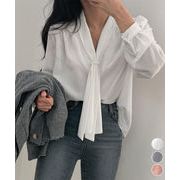 【日本倉庫即納】 ボウタイブラウス オフィスカジュアル秋服