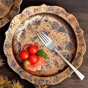 金タタキ桔梗プレートL 金系 和食器 中皿 日本製 美濃焼 おしゃれ モダン