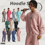 メンズ ビンテージ風 無地 裏パイル パーカー 男女兼用 ジョガーパンツ セットアップ 秋冬★全5色