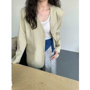 2025年INS 秋新作  韓国風    気質   おしゃれ　  Vネック  シングルブレスト チェスターコート