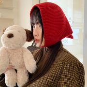 ニット三角スカーフ　帽子　レディース　韓国ファッション