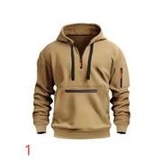 2025 新作 メンズ  無地 秋冬 パーカー フード付き カジュアル  長袖 ファースナー