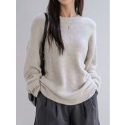 2025秋冬新作 韓国風 レディース ニットセーター　ゆったり プルオーバー 怠惰な風