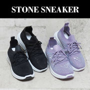 スニーカー きらきら ラインストーン 靴 シューズ ブラック パープル