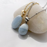 ブルーオパール ペンダントトップ 天然石 オーバル ゴールド バチカン パワーストーン 金属アレルギー対応