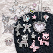 メタルパーツ 星パーツ アクセサリー パーツ 手芸 金具 金属 ハートチャーム ハンドメイド 材料 ネコ 胡蝶