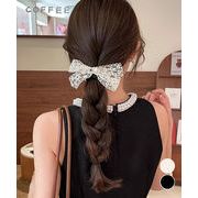 【日本倉庫即納】 シュシュ レースリボン パール ヘアゴム