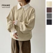 【2025新作】12Gシャツ衿ポロニットプルオーバー