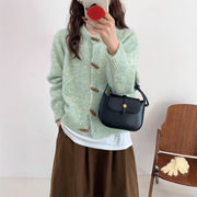 2025秋冬新作 ニットセーター レディース ラウンドネック ゆったり 怠惰な風  着痩せ  ニットカーディガン