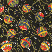 手染友禅紙（菊全判）1000×660　手まり　黒