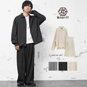 【セットアップ】とろみ素材ドルマンシャツジャケット+ワイドスラックス 2点セットアップ／MinoriTY