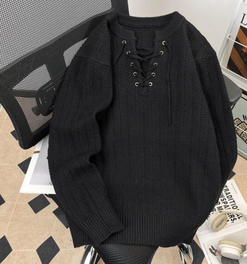 秋冬トップス メンズ ニット セーター あったかい ファブリック Ｖネック