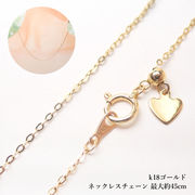 K18 チェーンネックレス【11. 平アズぎ 45cm / 約0.8mm幅 】  ネックレス チェーン ゴールド1.22ｇ