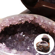 【一点物】置物　トレジャーアメジスト　ブラジル産　台付き