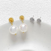 フラワーピアス お花 レディース ピアス ヒナギク ポストピアスパーツ 丸カン付き アクセサリーパーツ