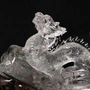 【一点物】　彫り物　ガーデンクォーツ　龍　ブラジル産　台付き