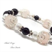 天然石  オニキス ローズクォーツキッズブレスレット 《SION 天然石 パワーストーン》