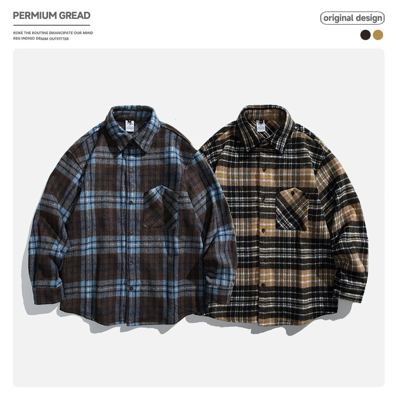 P23622 2025秋冬新作 トッブス シャツ セーター メンズ 秋冬の定番 ペアルック  チェック 長袖