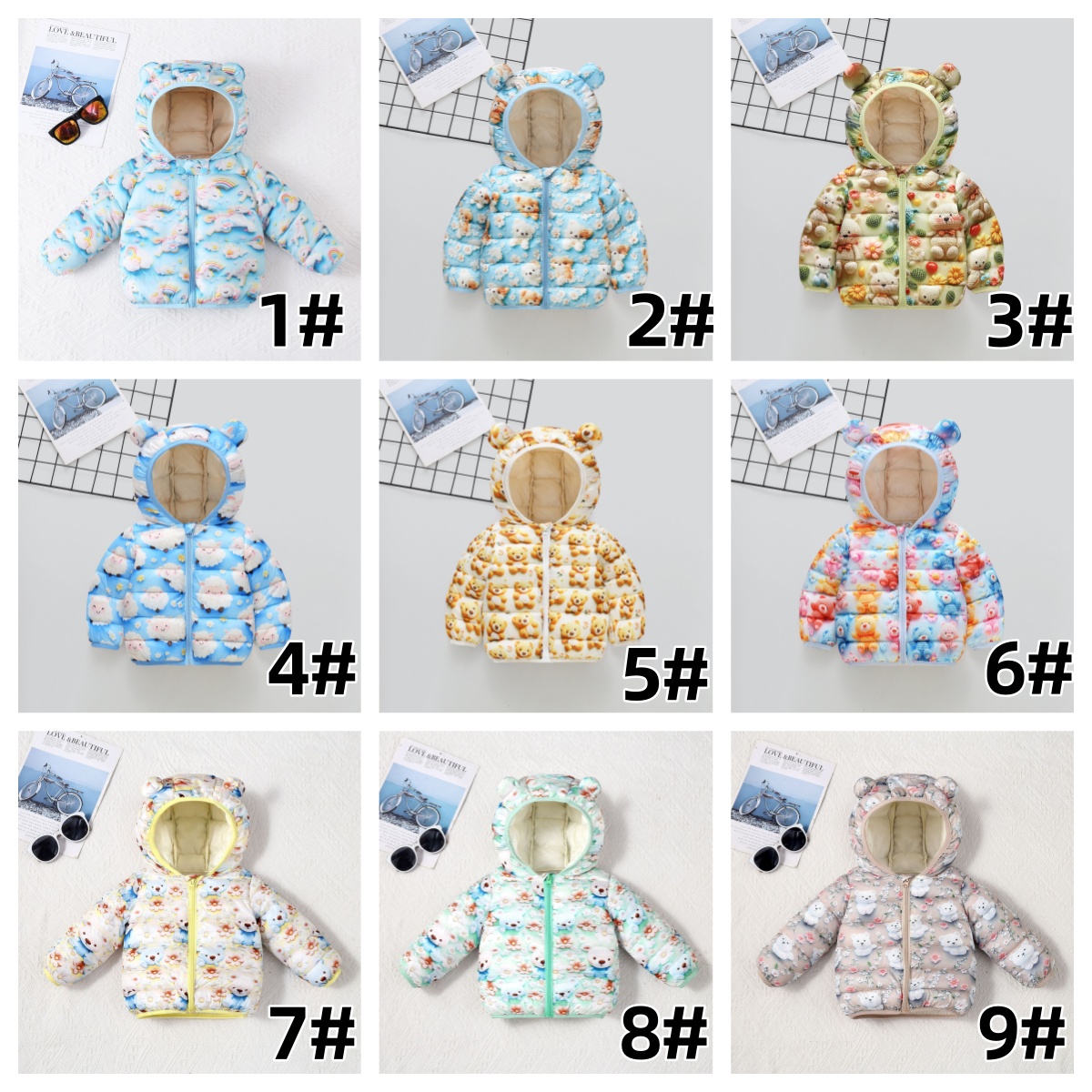 新入荷 キッズ ライトコート 保温 カラフル9色 80-130cm