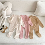 2025秋冬新作　子供服　長袖　ふわふわ　オールインワン　ベビー服　可愛い　おしゃれ　3色　ロンパース