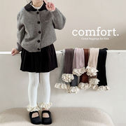 ins　秋新作　女の子　ロリータ風　レギンス　可愛い　レース　リブ　ロングパンツ　ズボン　ボトムス