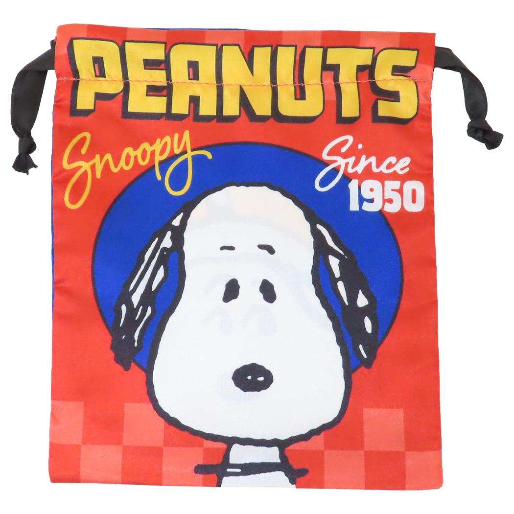 【巾着袋】スヌーピー リボン巾着 フェイス