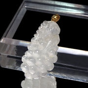 【一点物】ペンダントトップ　ニードルイントパーズ＜ブラジル産＞　蒲萄(ぶどう)　K18　ゴールド