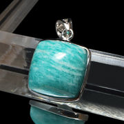 ペンダントトップ　アマゾナイト＜ペルー産＞　スクエア型　約15mm　Silver925　シルバー