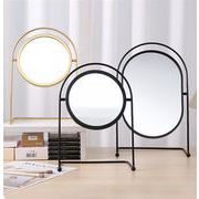 2025年の新商品更新 激安セール テーブルトップ 鉄製 楕円形 メイクアップミラー 可動 大サイズ 学生向け