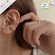パール ラインストーン イヤークリップ イアリング 片耳 イヤーカフ レディース 耳飾り アクセサリー
