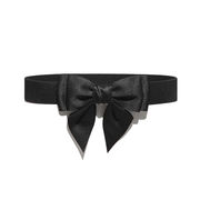 リボンベルト レディース ベルト 伸縮性ウエストバンド ゴムベルト リボン ウエストゴム 太ベルト