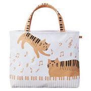 レッスンバッグ（TABBY'S MUSIC）　トートバッグ/ピアノ/音楽/猫