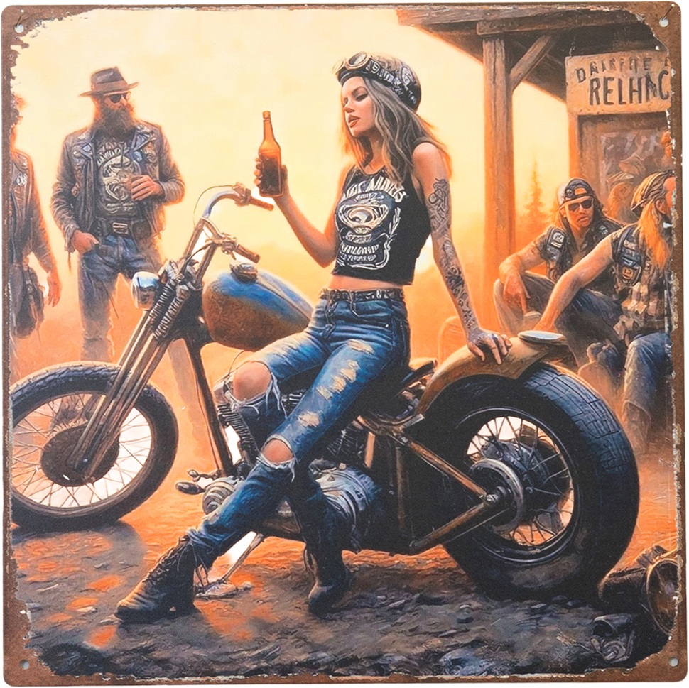アンティークメタルプレート Girls Biker★