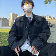 メンズデニムショートジャケット ほつれポケット ワーク調 ウォッシュドグラデ