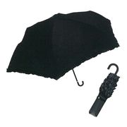 特価商品　フリル晴雨兼用折り畳み傘 50cm(BK)