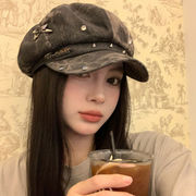 ヴィンテージ風 ベレー帽 レディース 大きめサイズで小顔効果あり