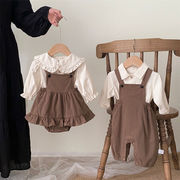 2025秋新作　ベビー服　女の子　男の子　セットアップ　長袖　シャツ　ロンパース　ズボン　可愛い　子供服