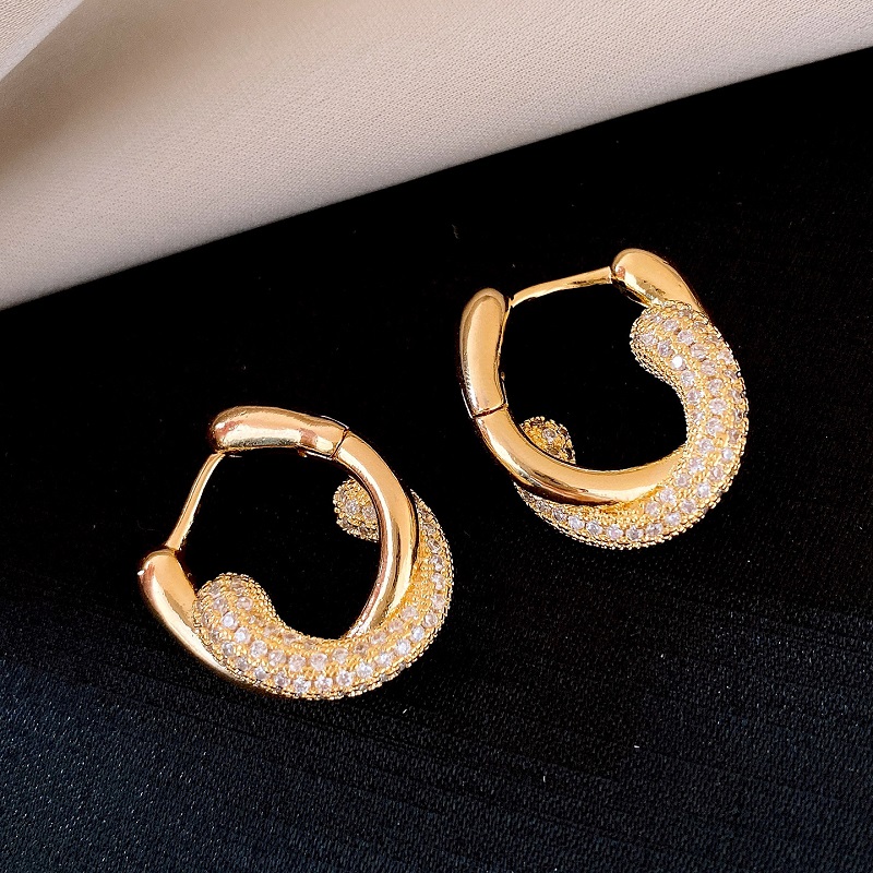 2色 欧米 新作 人気ファッションレディース ピアス かわいい ジルコニアピアス 18K銅メッキアクセサリー