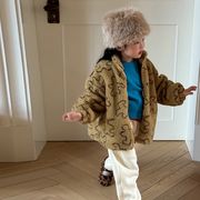 ZR☆2025秋冬※子供 男女児ボアコート 迷彩風ロングアウター