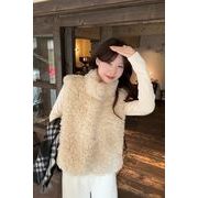 今季マストバイ    気質   レディースファー スタンド ベスト、ふわふわ 着痩せ トップスセット